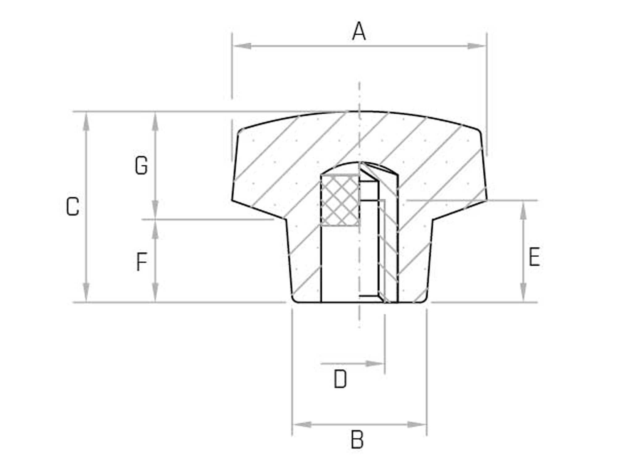 VBX - Six-lobe handwheel with STAINLESS STEEL SOCKET (Pack of 10pcs and 6pcs) - Gamm VBX - Six-lobe handwheel with STAINLESS STEEL SOCKET (Pack of 10pcs and 6pcs) - Gamm